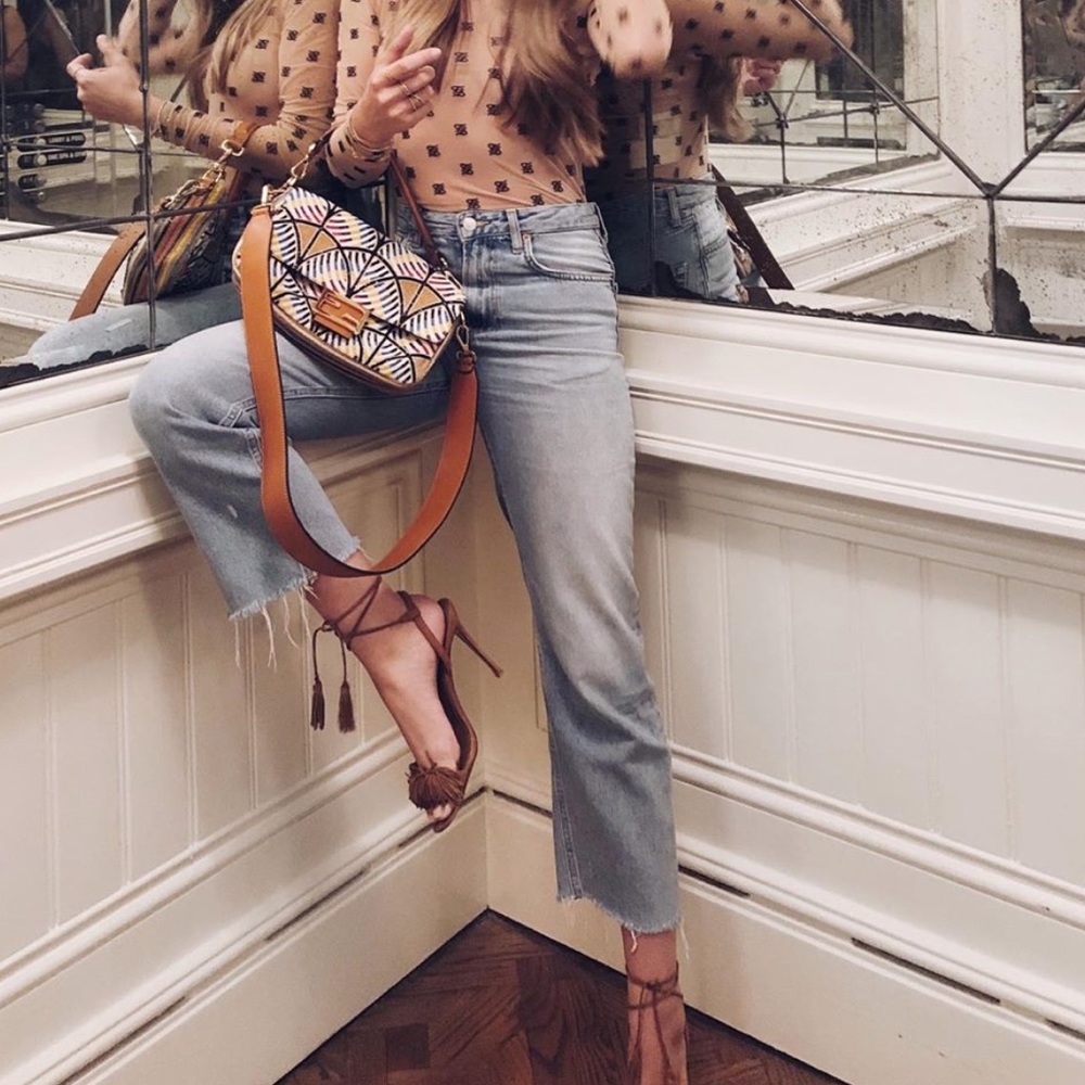 Fringe heel ballet sandal